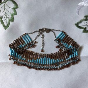 Worthington’s Teal and Brown Beaded Choker